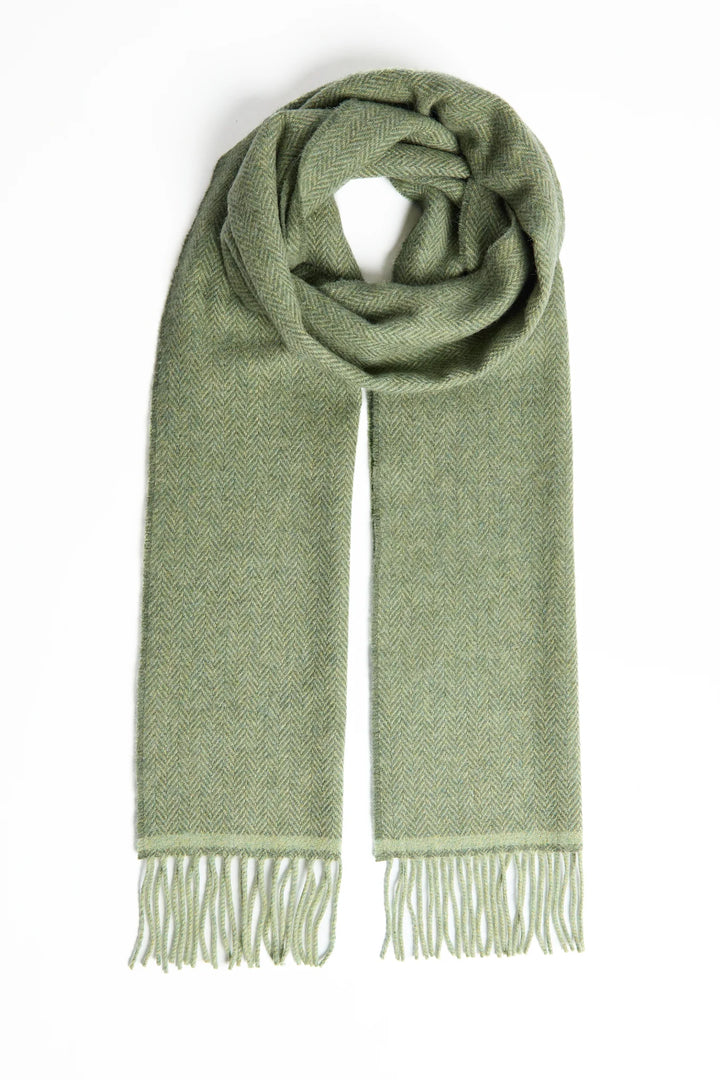 Foxford Green Herringbone Scarf