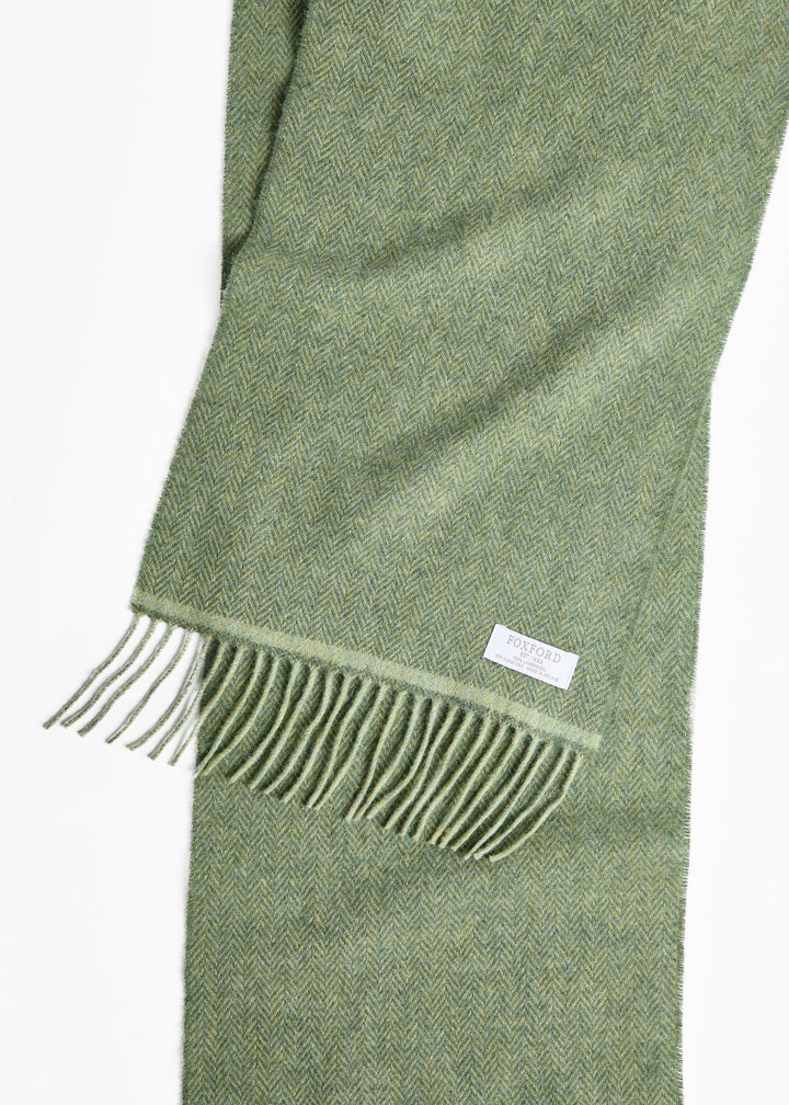 Foxford Green Herringbone Scarf