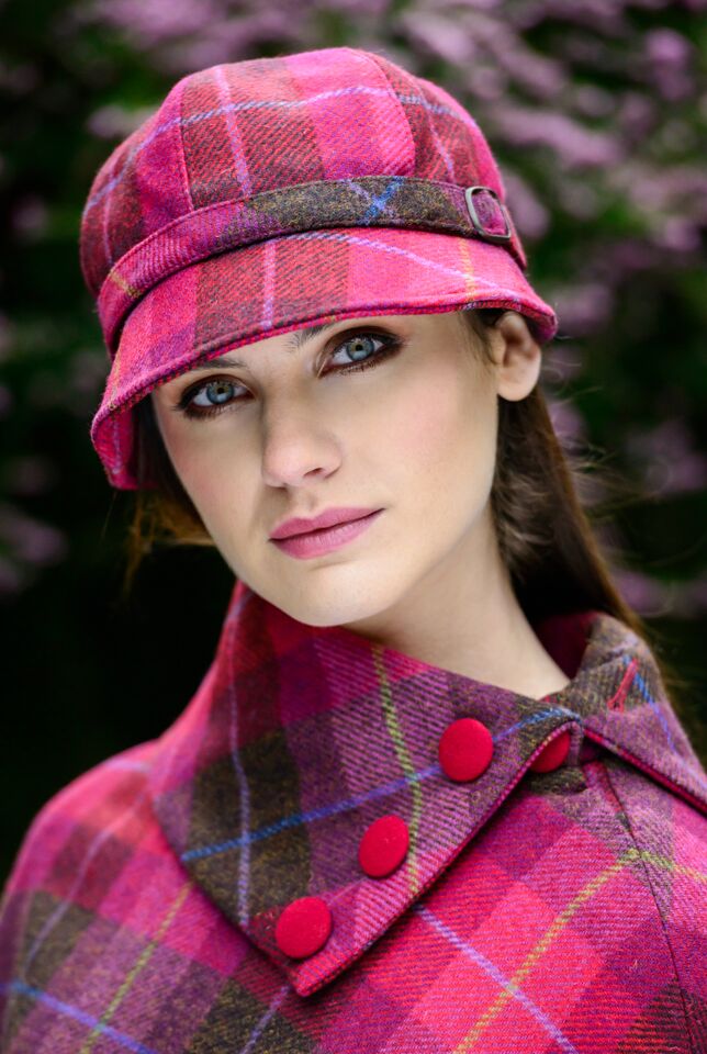 Mucros flapper hat - Pink Check