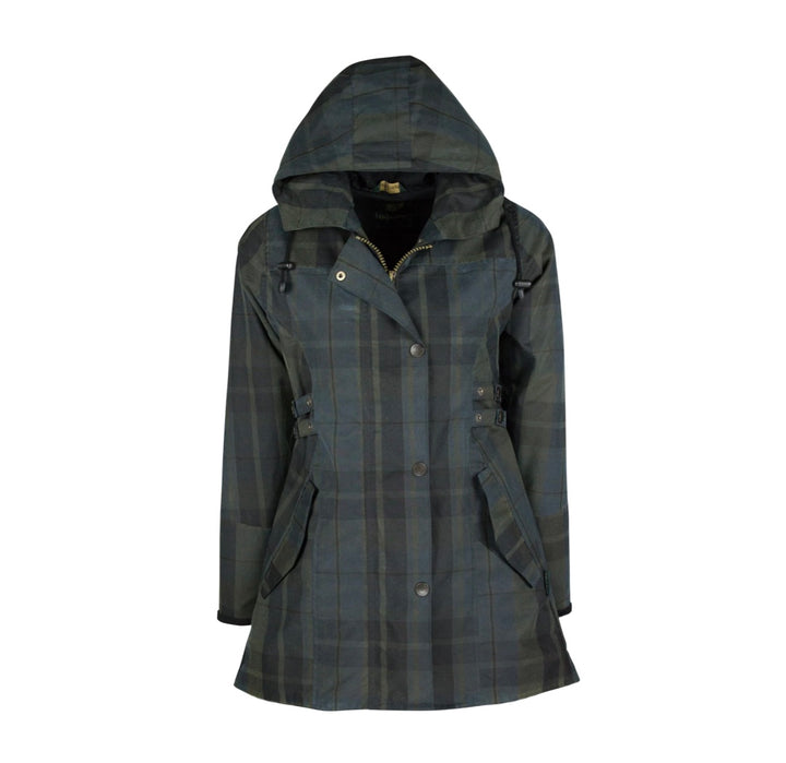 Oxford Blue Women's Wax Tartan Hooded Katrina