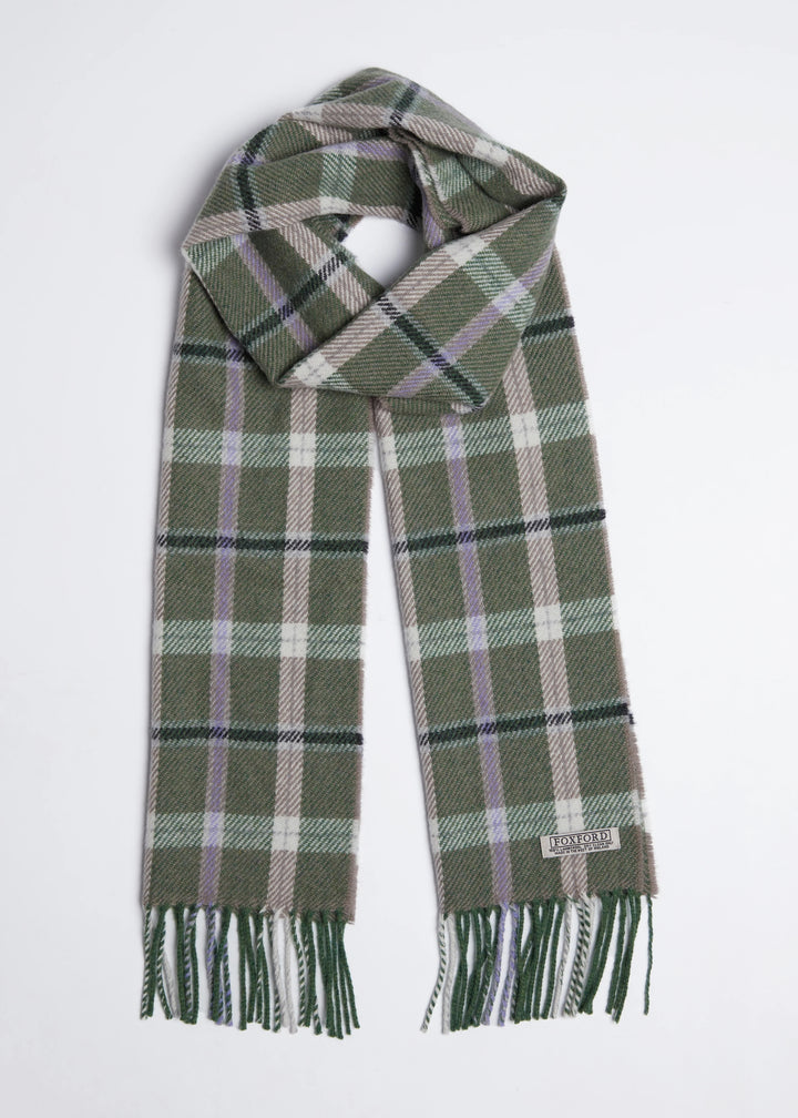 Foxford Green and Mink Lambswool Scarf 4392 C3