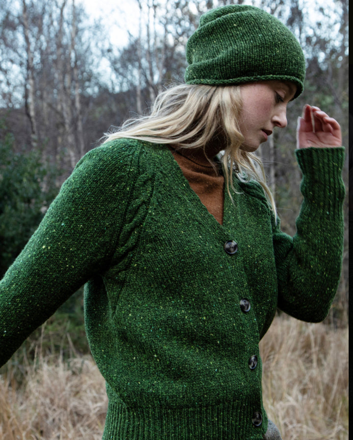 Raglan Cardigan with Cable Detailing