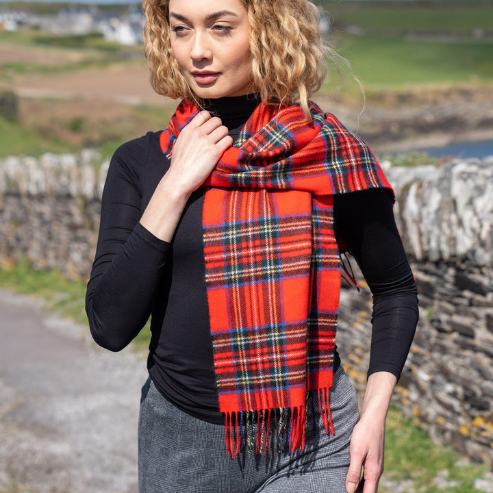 Merino Luxury Wool Scarf Royal Stewart Tartan