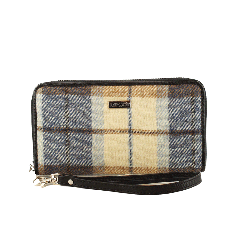 Mucros Blue/Brown Check Wallet