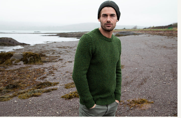 Fisherman Donegal Fleck Crew Neck Sweater