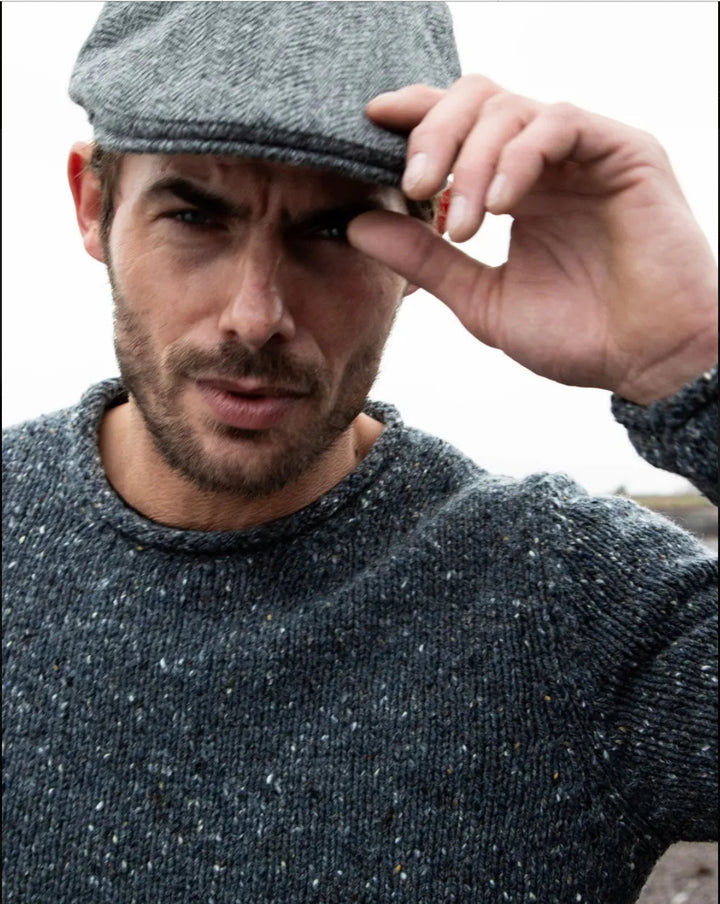 Fisherman Roll Neck Sweater - Steel Wool