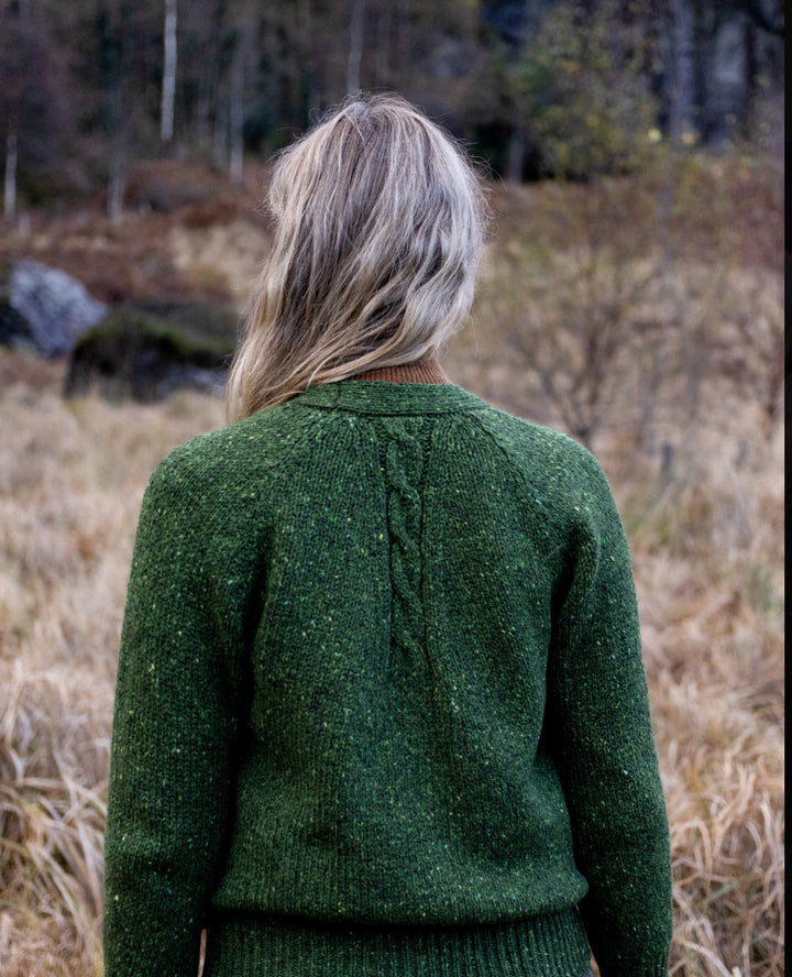 Raglan Cardigan with Cable Detailing