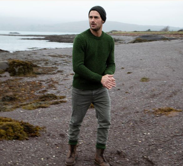 Fisherman Donegal Fleck Crew Neck Sweater