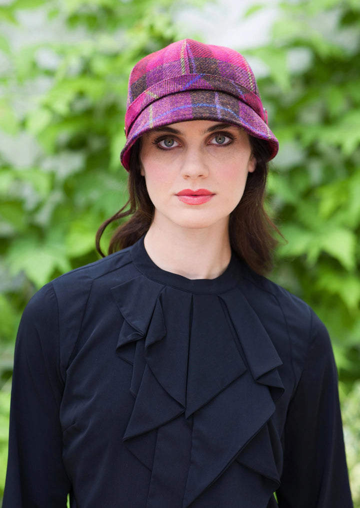 Mucros flapper hat - Pink Check