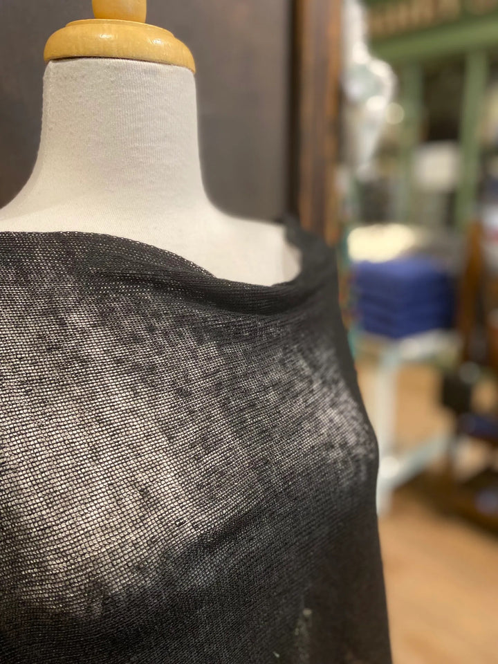 Linen Poncho – Black