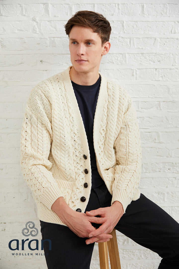 Merino Wool V Neck Cardigan