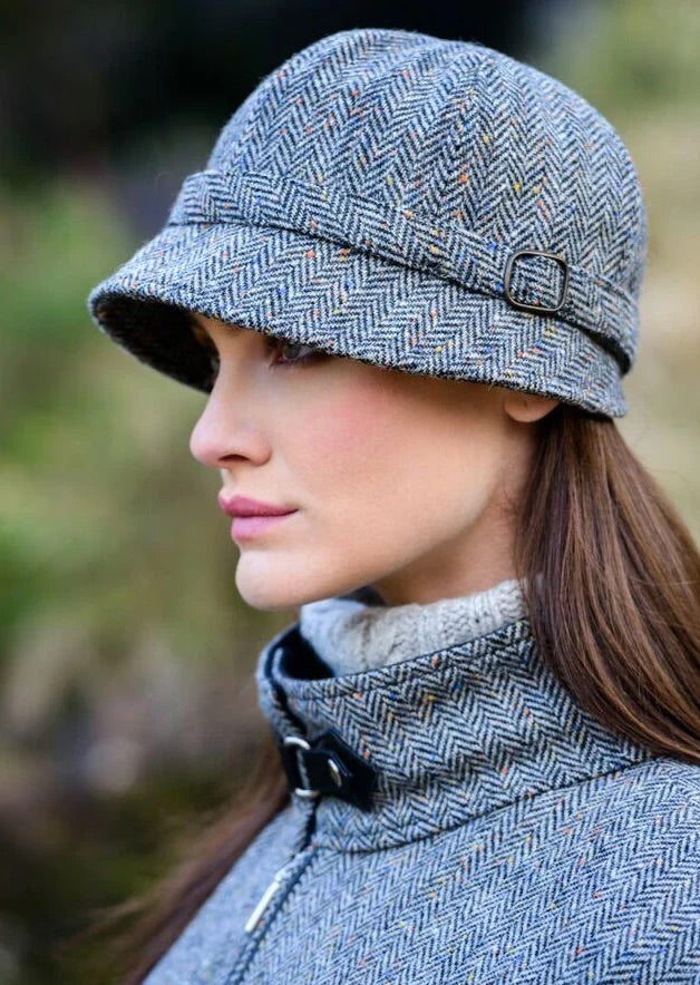 Mucros flapper hat - Grey Herringbone