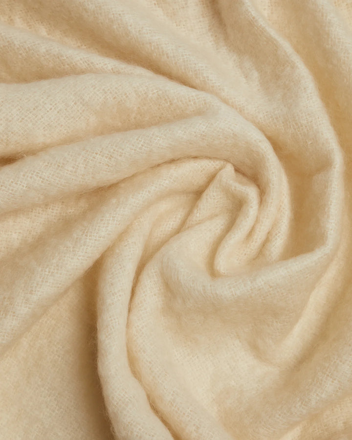 Foxford Off-White Mohair Throw