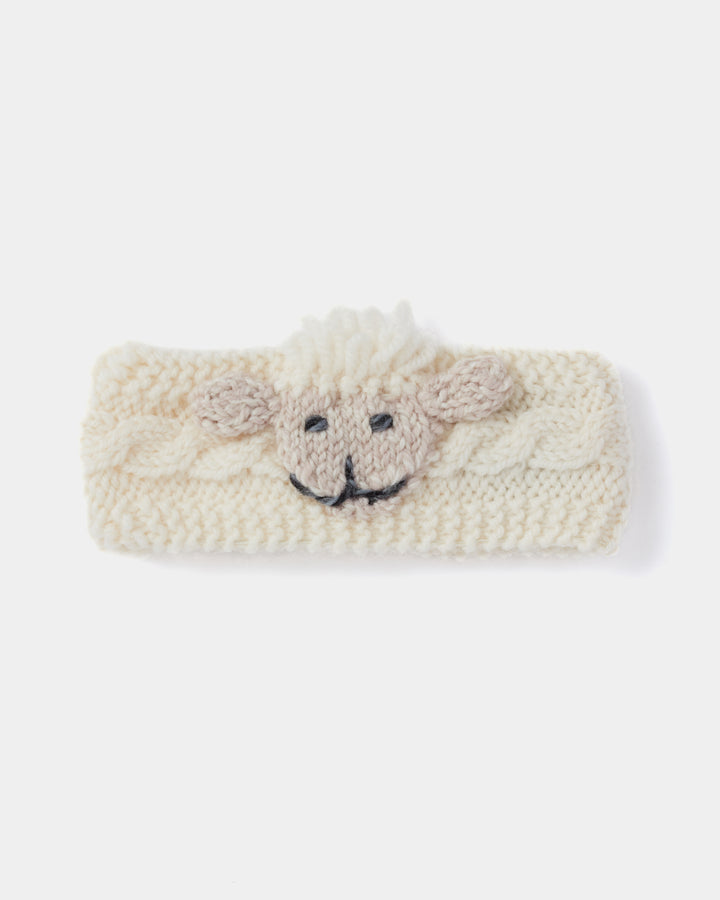 Hand knit Baby Sheep Headband