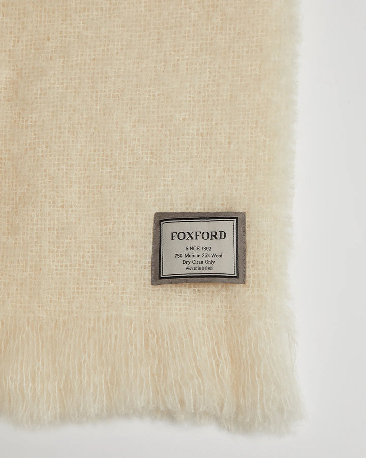 Foxford Off-White Mohair Throw
