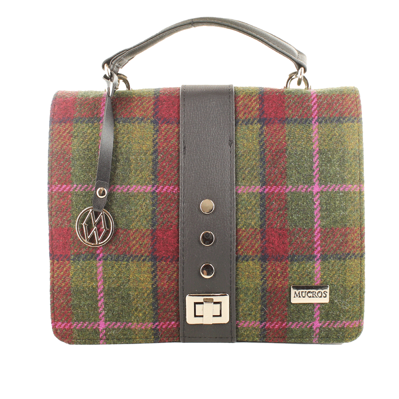 Mucros Green Pink Check Fiona Bag designsofireland