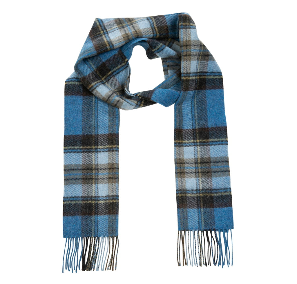 Lambswool Scarf -Royal Blue Sage Plaid