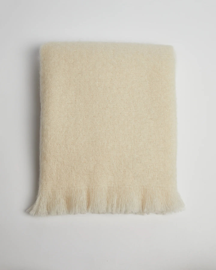 Foxford Off-White Mohair Throw