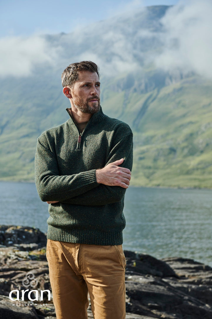 Aran Donegal Wool Zip Sweater
