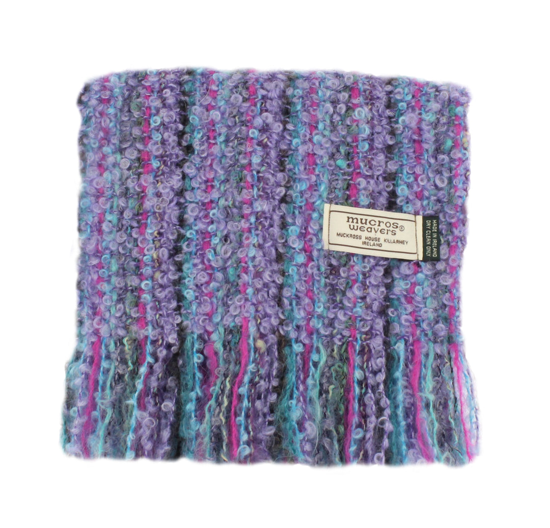 Mucros Mohair Mix Scarf Purple Stripe