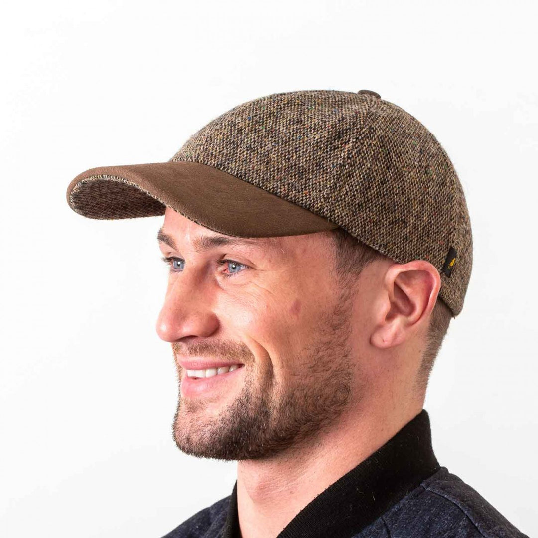 Hatman Tweed Baseball Cap – Brown