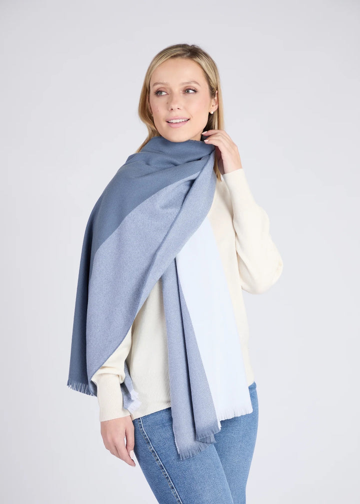 Foxford Denim 4 Block Extra Fine Merino Scarf 4415c3