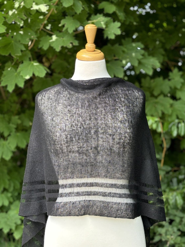 Linen Poncho – Black