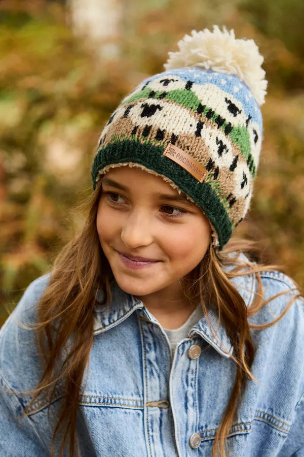 Kids Snowy Sheep Bobble Beanie