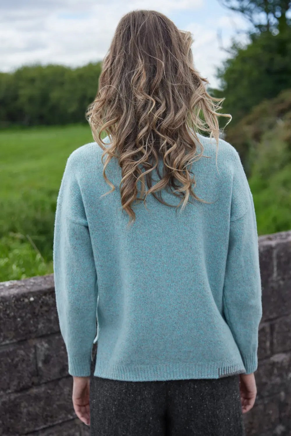 Crew Neck Jumper with Blanket Stitch Detailing