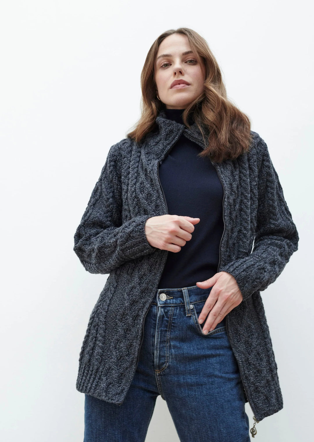 Merino Wool zippered Cardigan