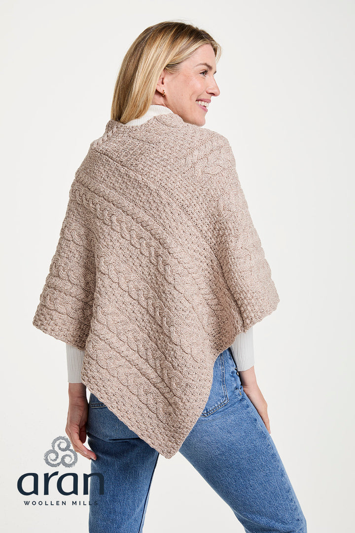 Easkey Ladies Classic Aran Button Poncho