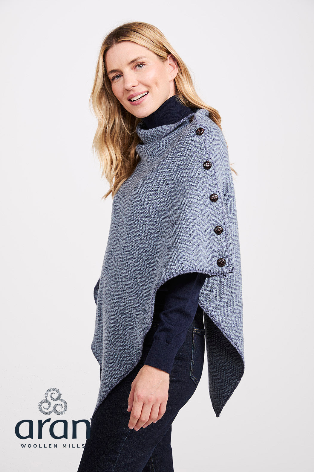 Aran Herringbone Poncho