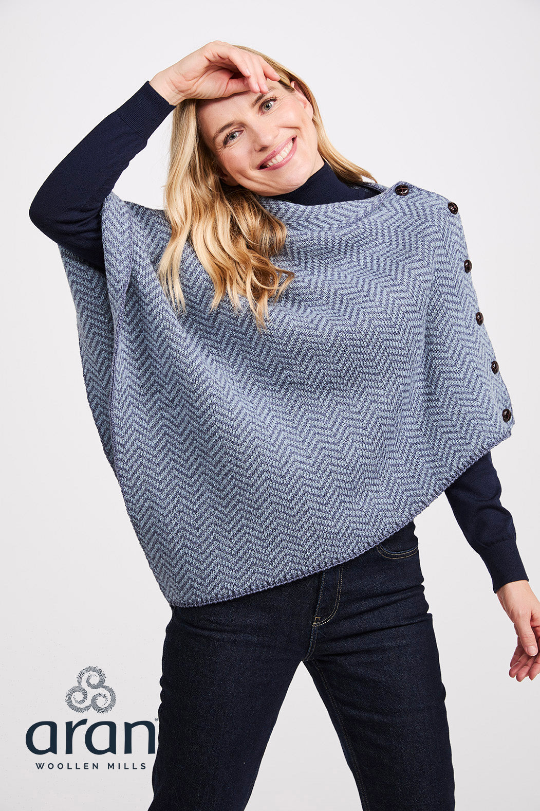Aran Herringbone Poncho