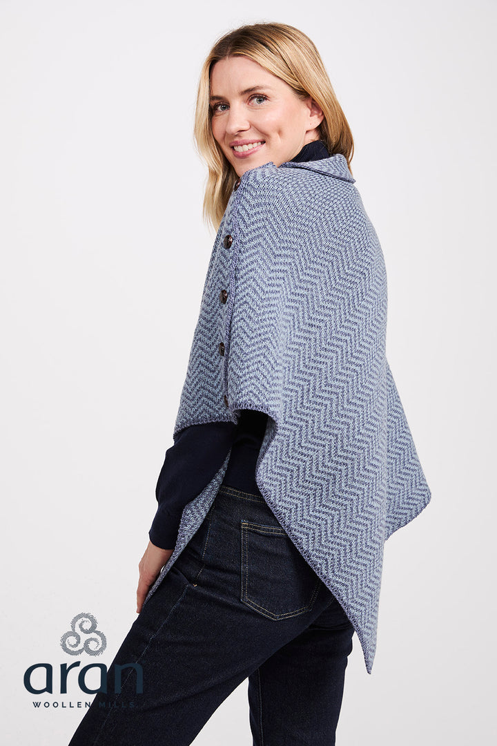 Aran Herringbone Poncho