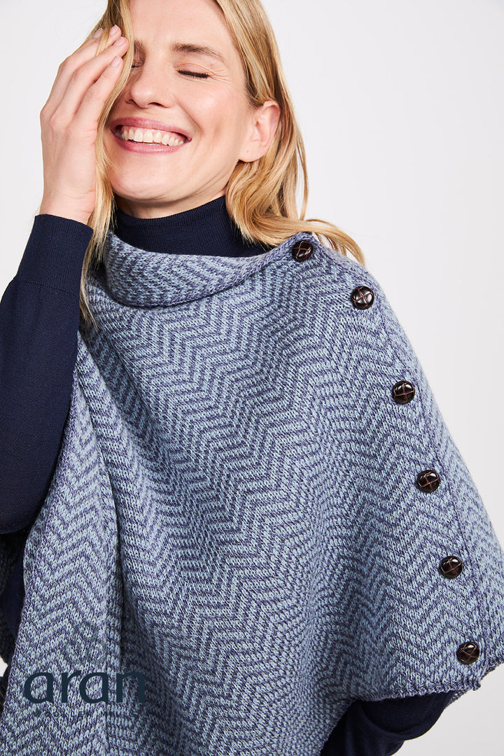 Aran Herringbone Poncho