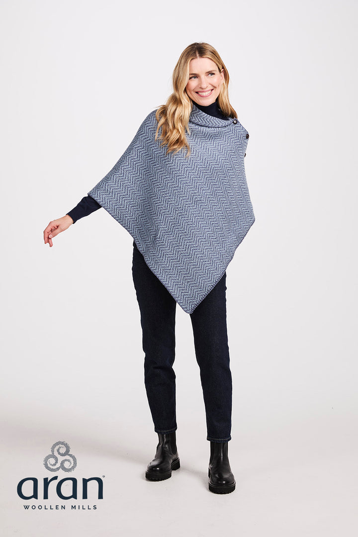 Aran Herringbone Poncho
