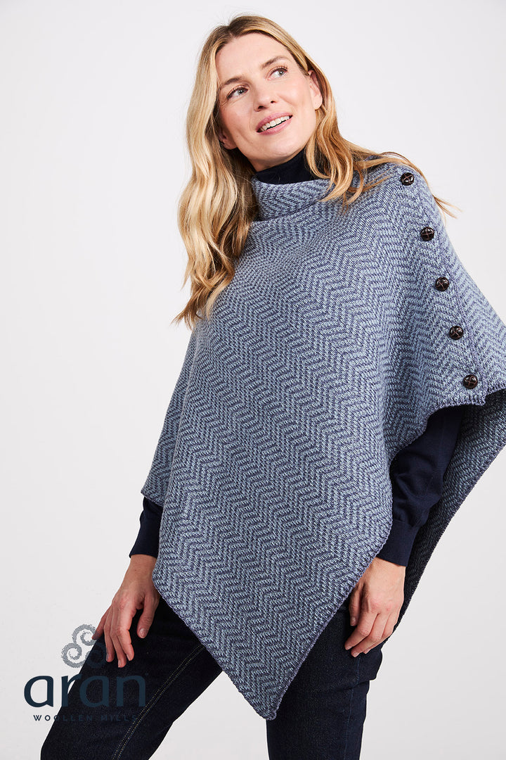 Aran Herringbone Poncho