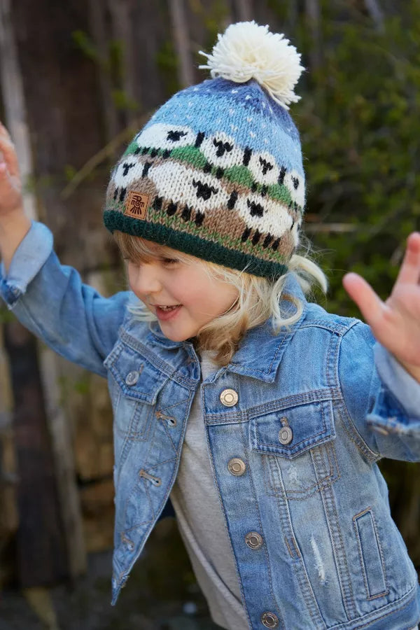 Kids Snowy Sheep Bobble Beanie