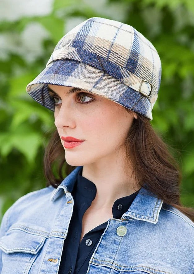 Mucros flapper hat - Blue Check