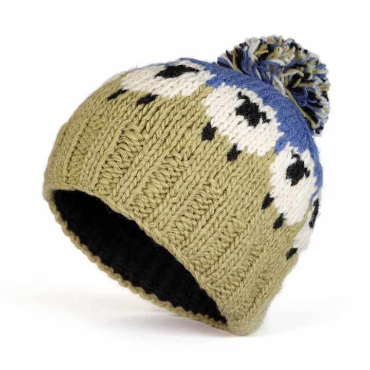 Bobble Beanie with Sheep Design