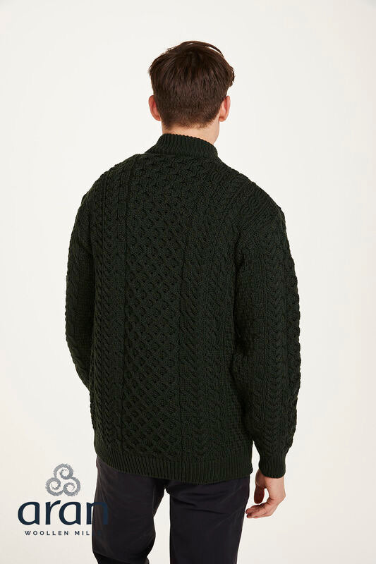 Mens Aran 1/2 Zip Sweater