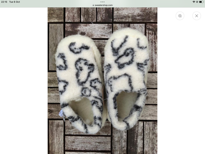 Sheep Design Merino Wool Slippers (Unisex)