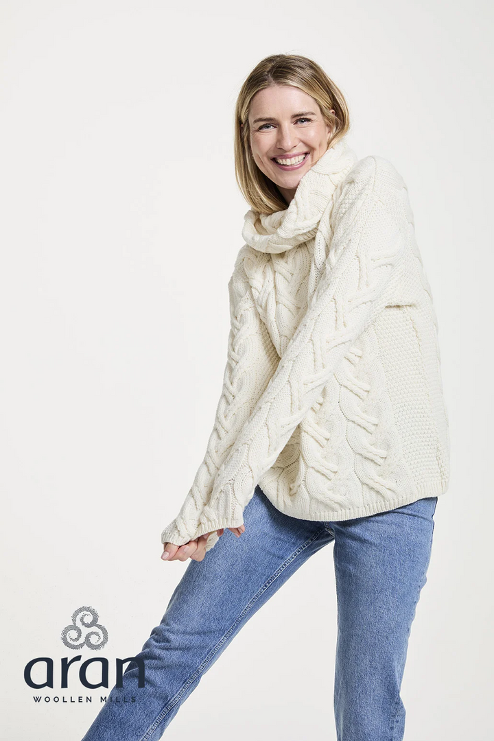 Merino Wool Chunky Cable Cowl Sweater