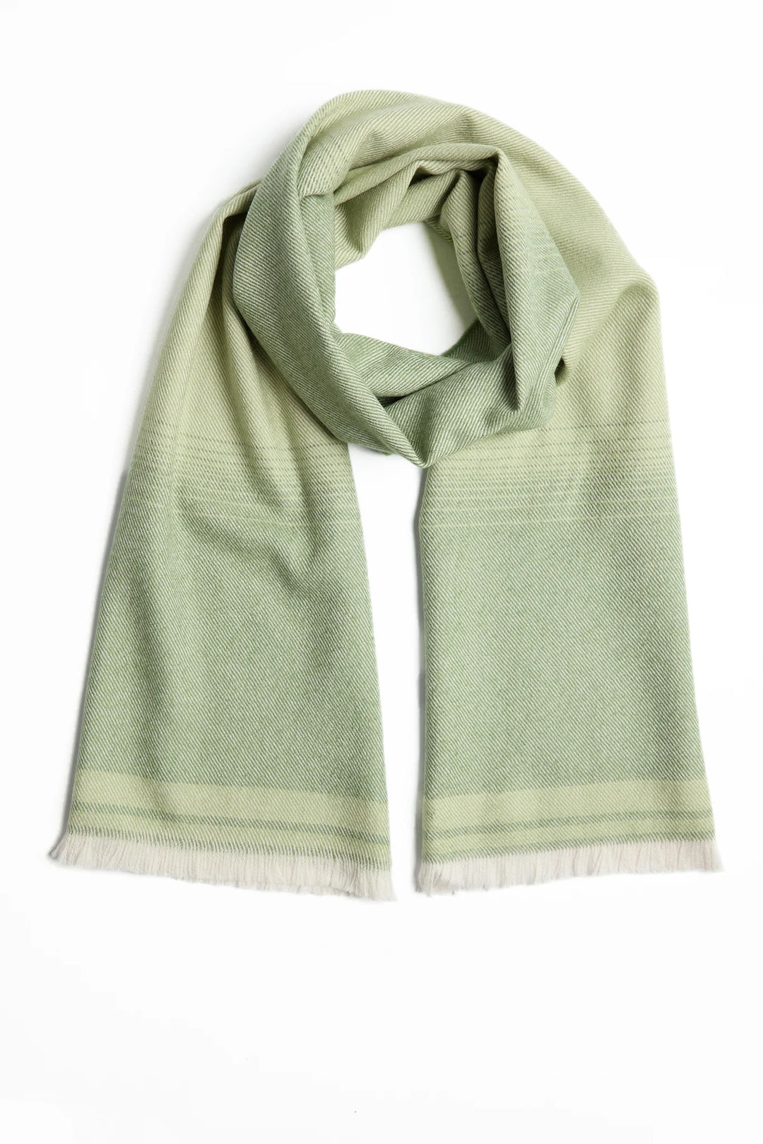 Foxford Traditional Blanket Green Extra Fine Merino Scarf. 4412b2