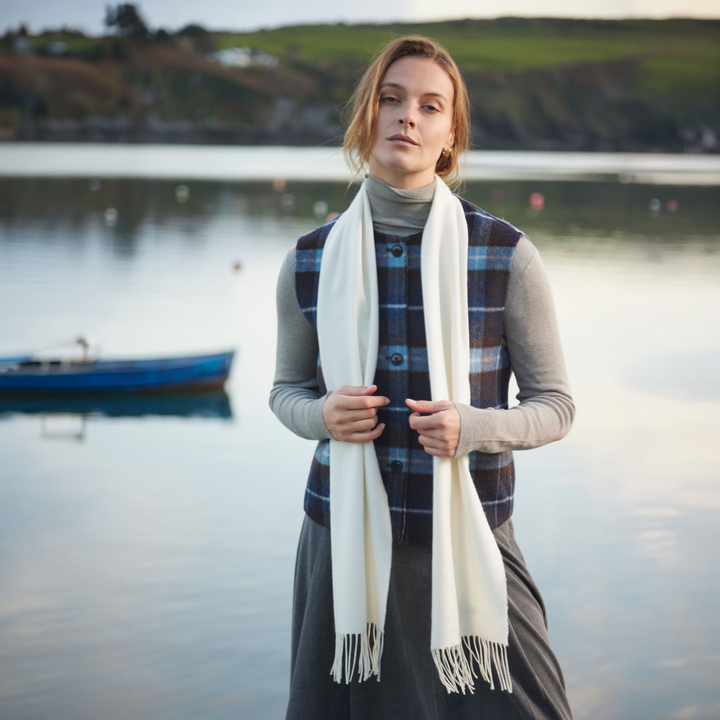 Merino Luxury Wool Scarf Chalk