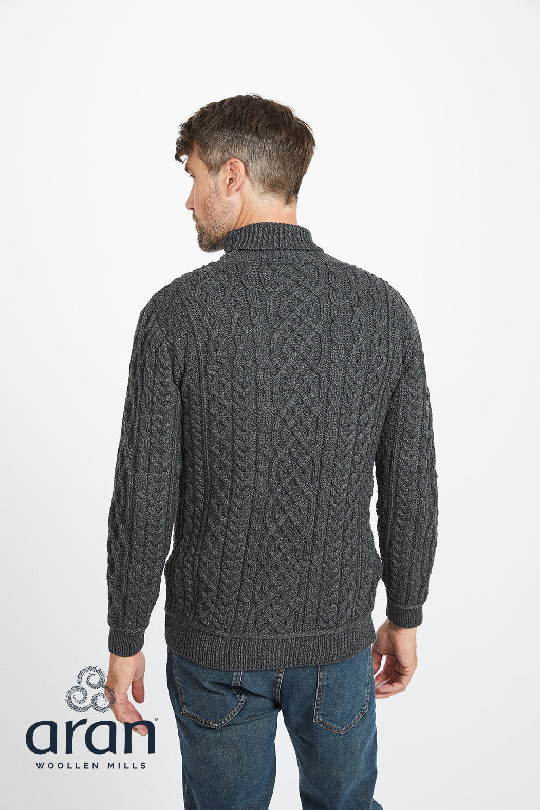 Polo Neck Aran Sweater