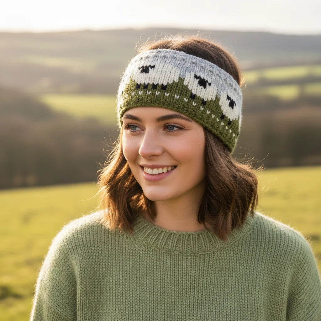 Wool Headband with sheep Design