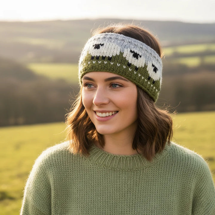 Wool Headband with sheep Design