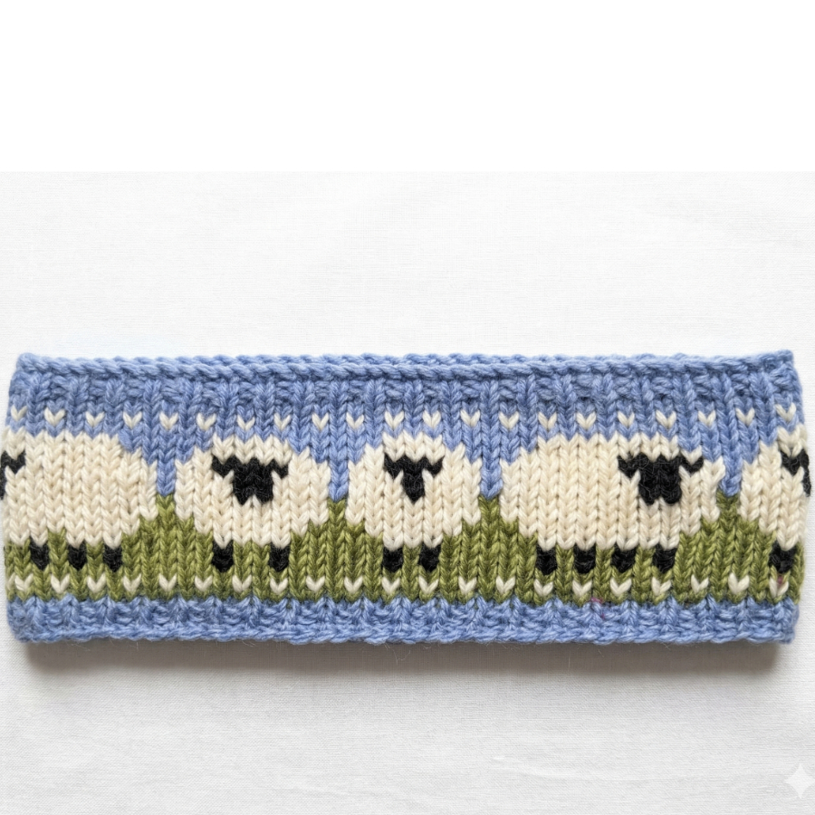Wool Headband with sheep Design