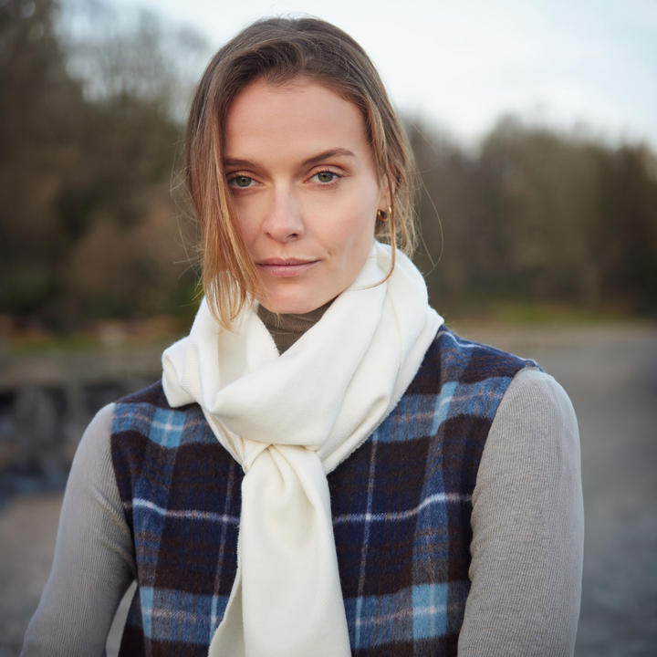 Merino Luxury Wool Scarf Chalk
